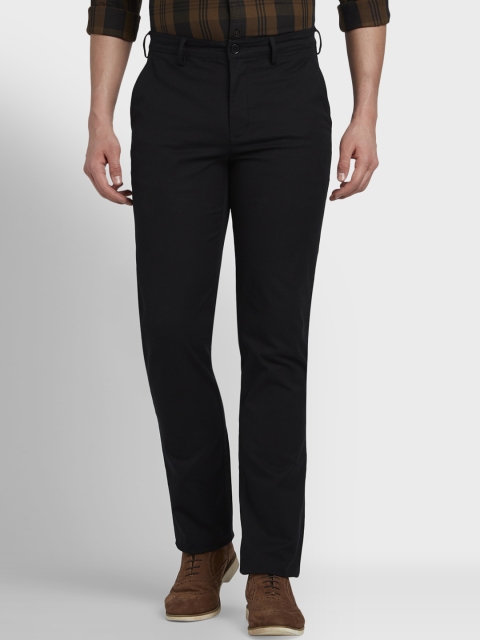 

ColorPlus Men Black Tapered Fit Solid Regular Trousers