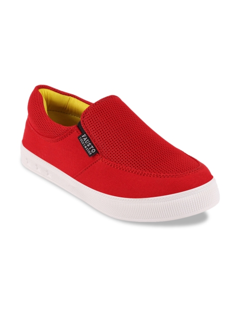 

FAUSTO Women Red Slip-On Sneakers