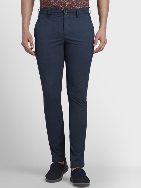 

ColorPlus Men Blue Regular Fit Solid Formal Trousers