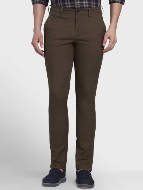 

ColorPlus Men Brown Regular Fit Solid Regular Trousers