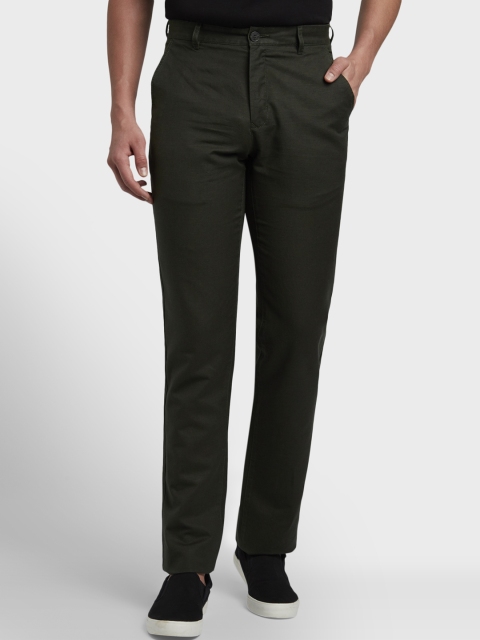 

ColorPlus Men Green Tapered Fit Solid Regular Trousers
