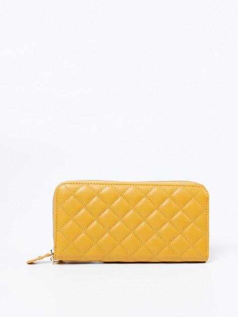 

Ginger by Lifestyle Women Mustard Textured Zip Around Wallet