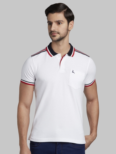 

Parx Men White Solid Polo Collar Regualr Fit T-shirt