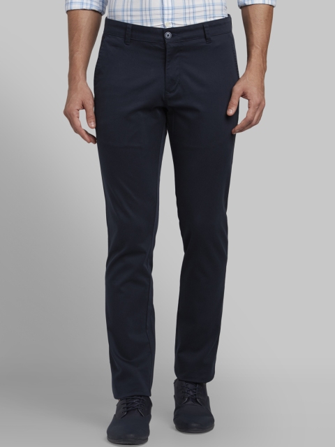 

Parx Men Navy Blue Tapered Fit Solid Regular Trousers