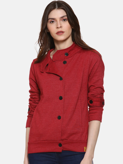 

Campus Sutra Women Maroon Solid Tailored Jacket