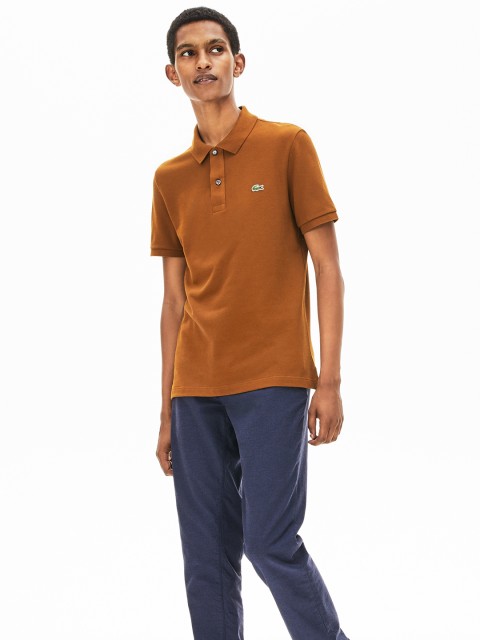 

Lacoste Men Brown Solid Polo Collar T-shirt