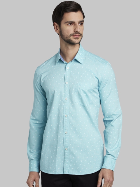 

Parx Men Sea Green Slim Fit Printed Casual Shirt