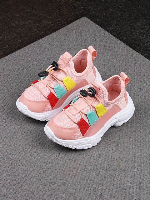 

Walktrendy Girls Peach-Coloured Colourblocked Sneakers