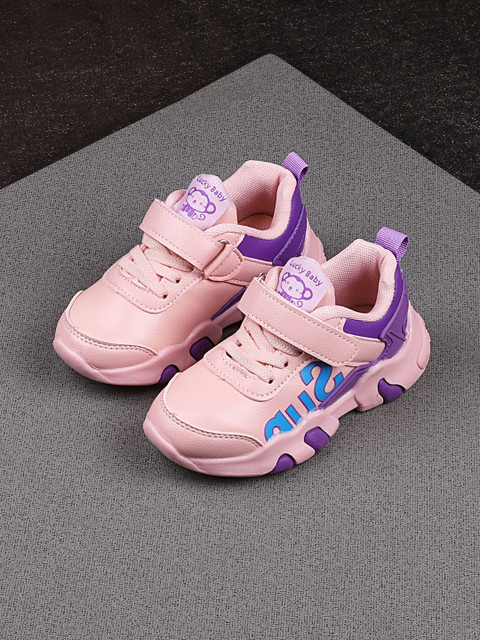 

Walktrendy Girls Pink & Purple Slip-On Sneakers
