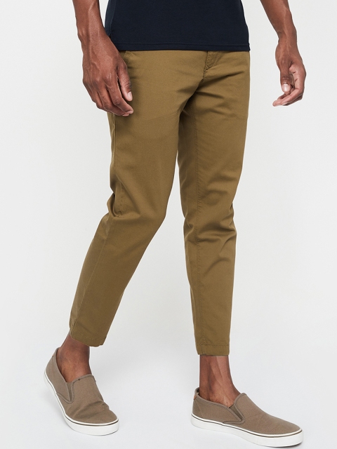 

CODE by Lifestyle Men Khaki Slim Fit Solid Regular Trousers