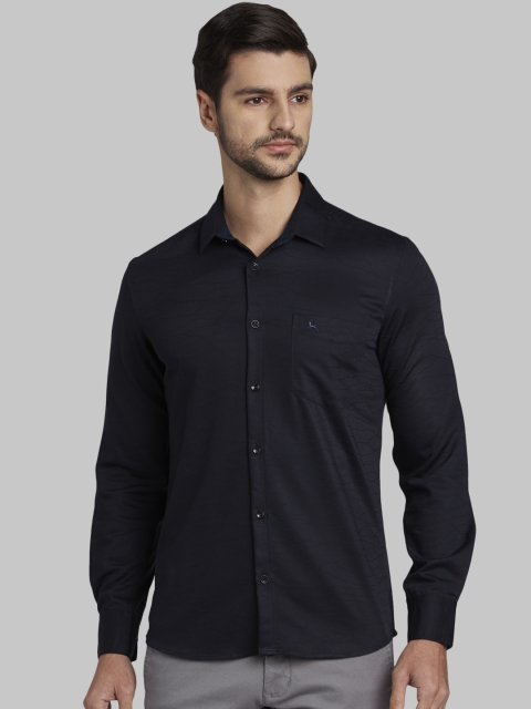 

Parx Men Black Slim Fit Solid Casual Shirt