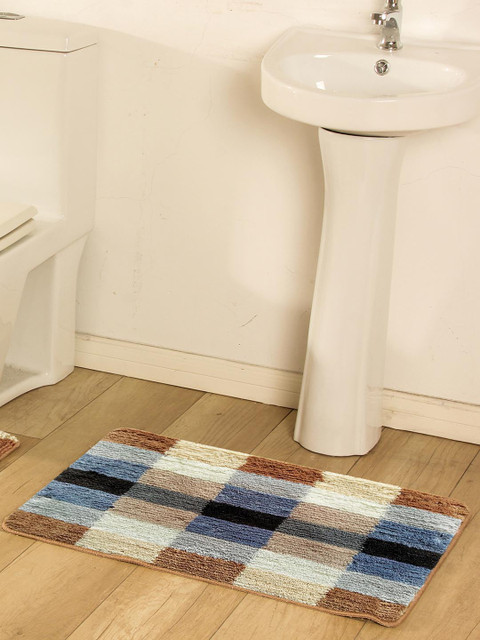 

OBSESSIONS Multicoloured Microfiber Polyester Anti-Slip Bath Rug, Multi