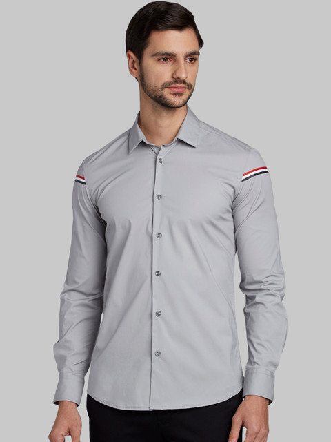 

Parx Men Grey Slim Fit Solid Casual Shirt