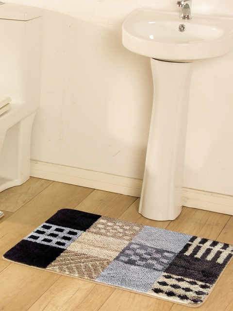 

OBSESSIONS Multicoloured Microfiber Polyester Anti-Slip Bath Rug, Multi