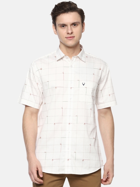 

Allen Solly Men Beige Slim Fit Checked Casual Shirt
