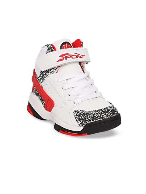 

Walktrendy Unisex Red & White Mid-Top Slip-On Sneakers