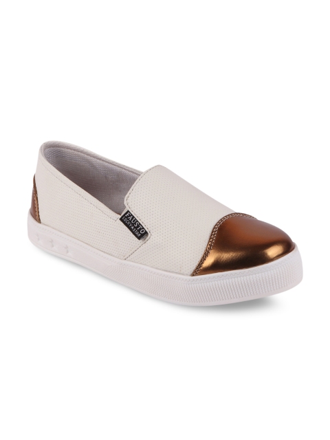 

FAUSTO Women White Lightweight Slip-On Sneakers