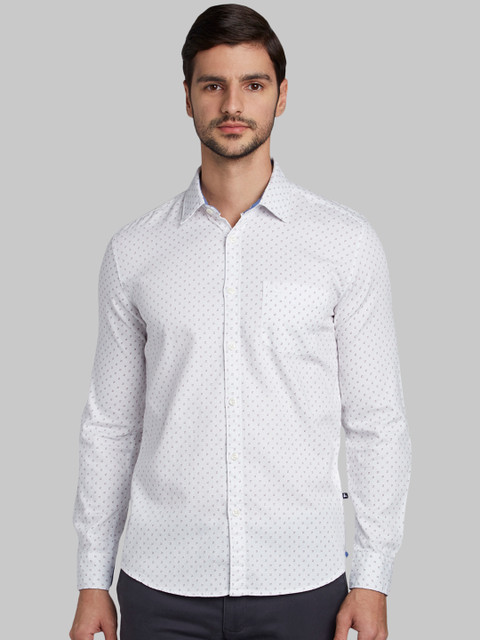 

Parx Men White Slim Fit Printed Casual Shirt