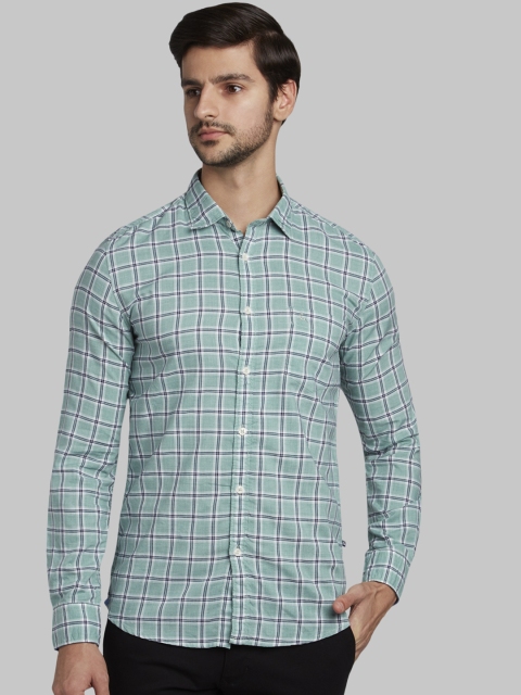 

Parx Men Multicoloured & Green Slim Fit Checked Casual Shirt, Multi
