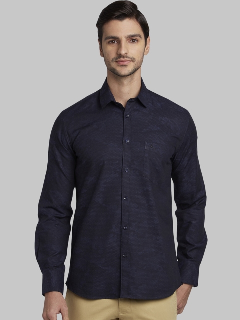 

Parx Men Blue Slim Fit Printed Casual Shirt