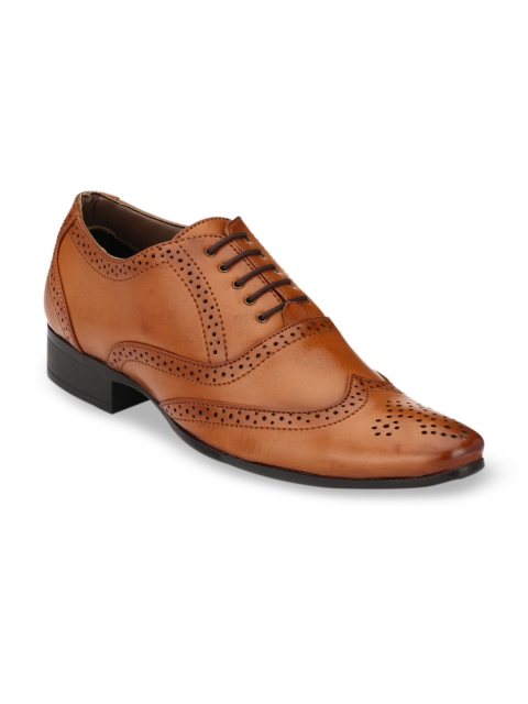 

Mactree Men Tan Brown Solid Formal Brogues