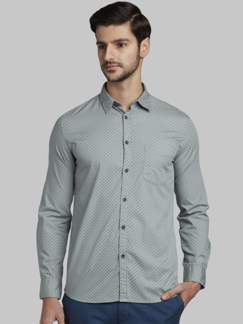 

Parx Men Mint Green Slim Fit Printed Casual Shirt