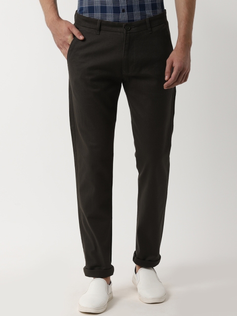 

Peter England Casuals Men Brown Slim Fit Solid Regular Trousers