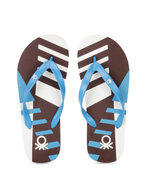 

United Colors of Benetton Men Brown Printed Thong Flip-Flops