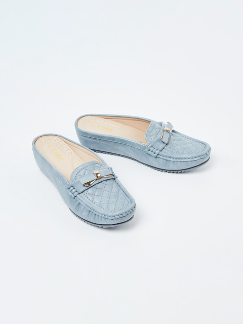 

CODE by Lifestyle Women Navy Blue Textured Ballerinas