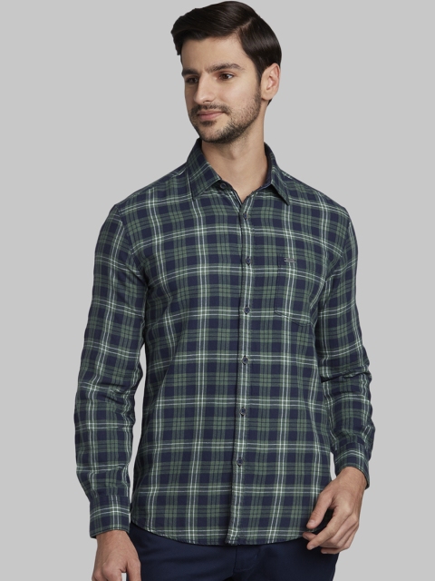 

Parx Men Multicoloured & Green Slim Fit Checked Casual Shirt, Multi