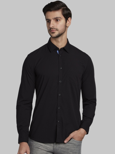 

Parx Men Black Slim Fit Solid Casual Shirt