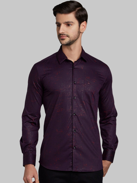 

Parx Men Purple Slim Fit Printed Casual Shirt