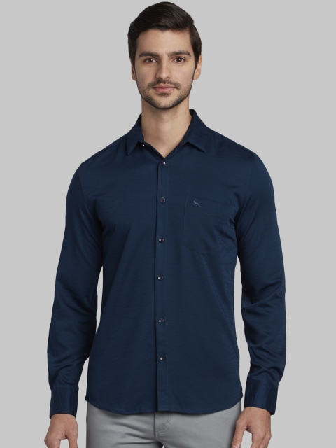 

Parx Men Blue Slim Fit Solid Casual Shirt