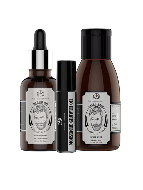 

THE MAN COMPANY Growth Experts Beard Oil & Wash with Moustache Roll-On, Black