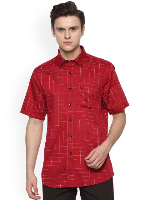 

Allen Solly Men Red Regular Fit Printed Casual Shirt