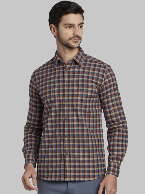 

Parx Men Multicoloured Gingham Checked Slim Fit Checked Casual Shirt, Multi