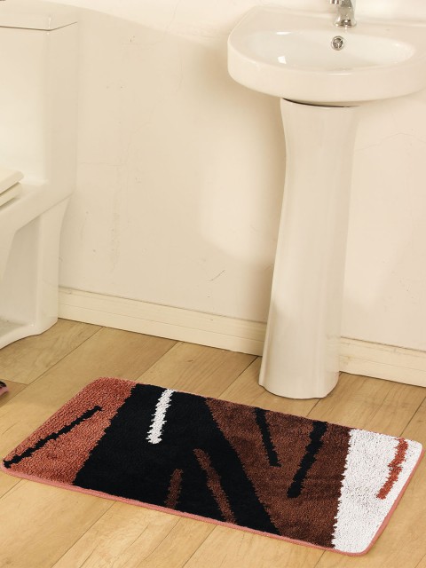 

OBSESSIONS Multicoloured Microfiber Polyester Anti-Slip Bath Rug, Multi