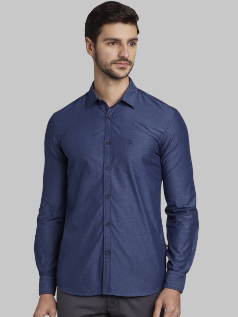 

Parx Men Blue Slim Fit Solid Casual Shirt