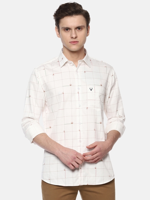 

Allen Solly Men Beige Slim Fit Checked Casual Shirt