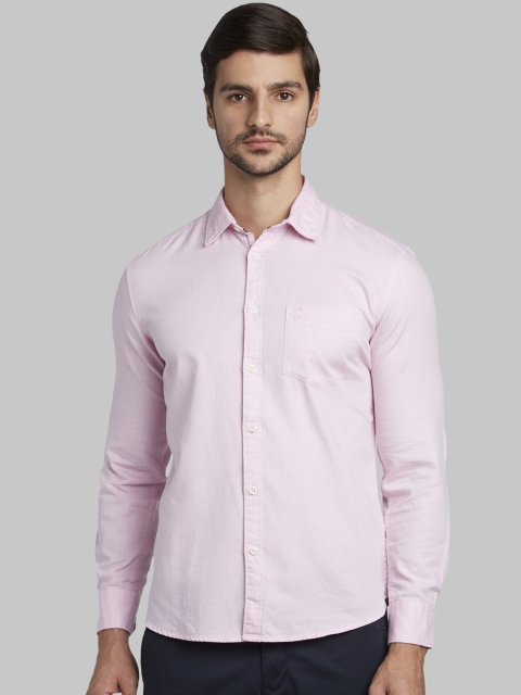 

Parx Men Pink Slim Fit Solid Casual Shirt