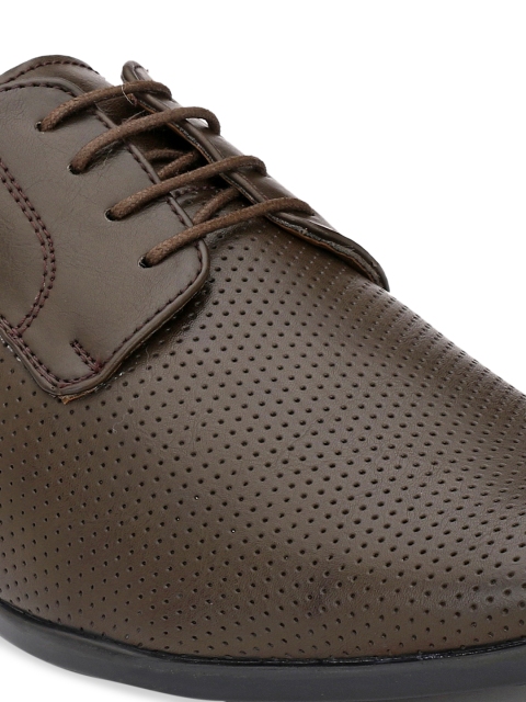 RODOLFO DARRELL Men Brown Textured Formal Derbys