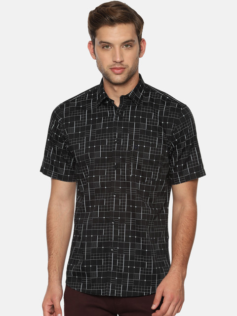 

Allen Solly Men Black Regular Fit Checked Casual Shirt