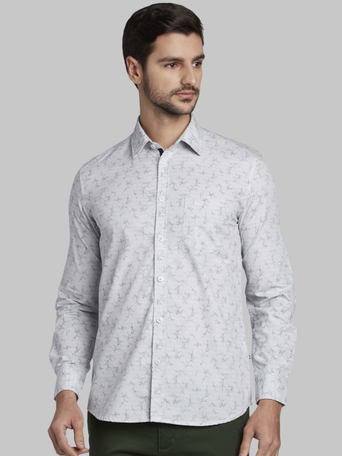 

Parx Men Grey Slim Fit Printed Casual Shirt