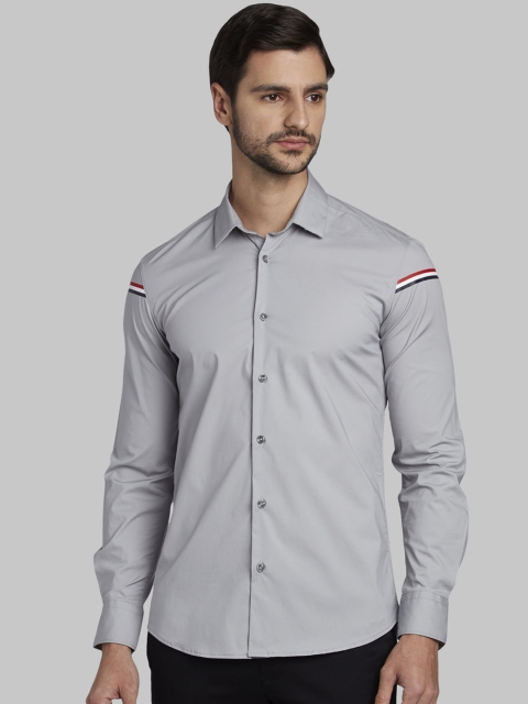 

Parx Men Grey Slim Fit Solid Casual Shirt