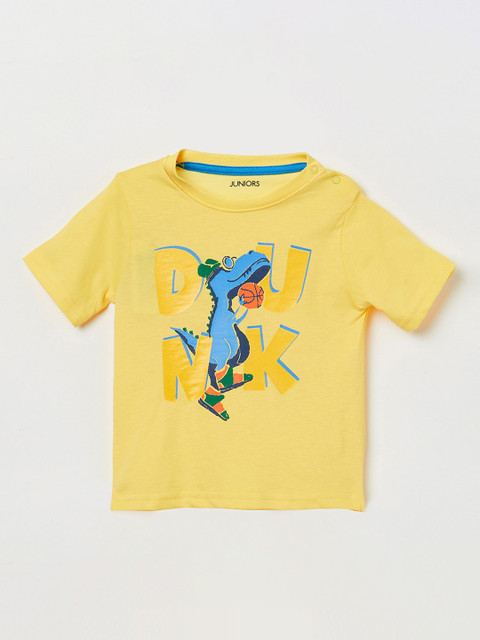 

Juniors by Lifestyle Boys Yellow Printed Round Neck T-shirt