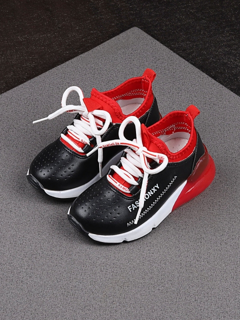 

Walktrendy Kids Unisex Black & Red Sneakers