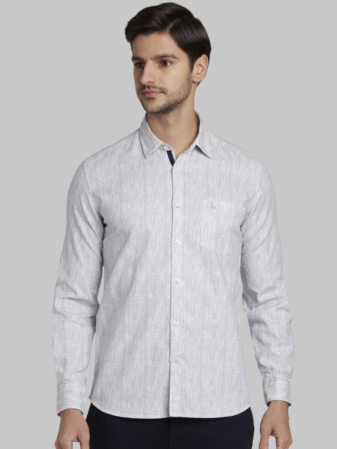 

Parx Men Grey Slim Fit Printed Casual Shirt