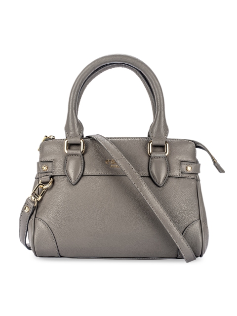 

Eske Grey Solid Genuine Leather Handheld Bag