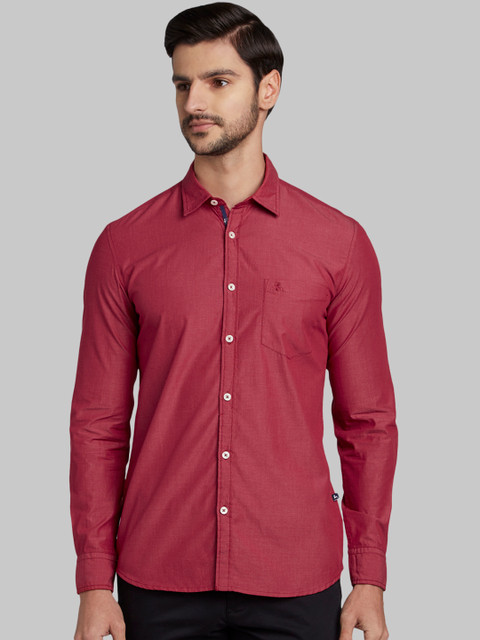 

Parx Men Pink Slim Fit Solid Casual Shirt