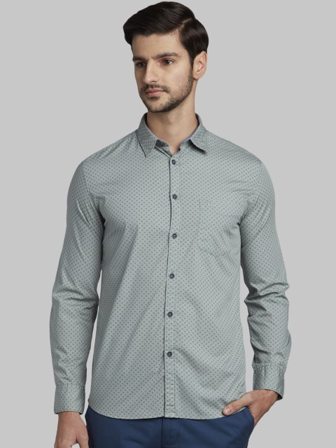 

Parx Men Green Slim Fit Printed Casual Shirt